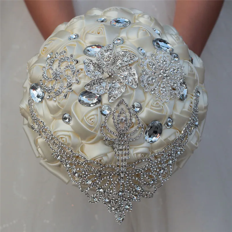 Свадебный букет для невесты подружки с кристаллами свадебный цветок ручной