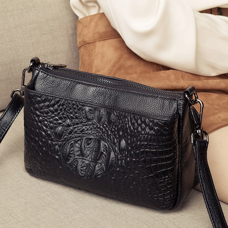 Genuine Leather Ladies Luxury Shoulder Bags Women's Handbag Female Messenger Bag Fashion Crossbody Totes Purse Sac a main | Багаж и