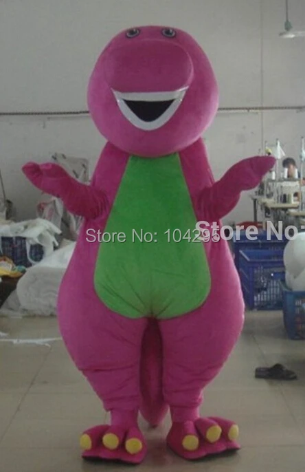 Ohlees Высокое качество для взрослых Barney мультфильм талисман костюмы на Размер
