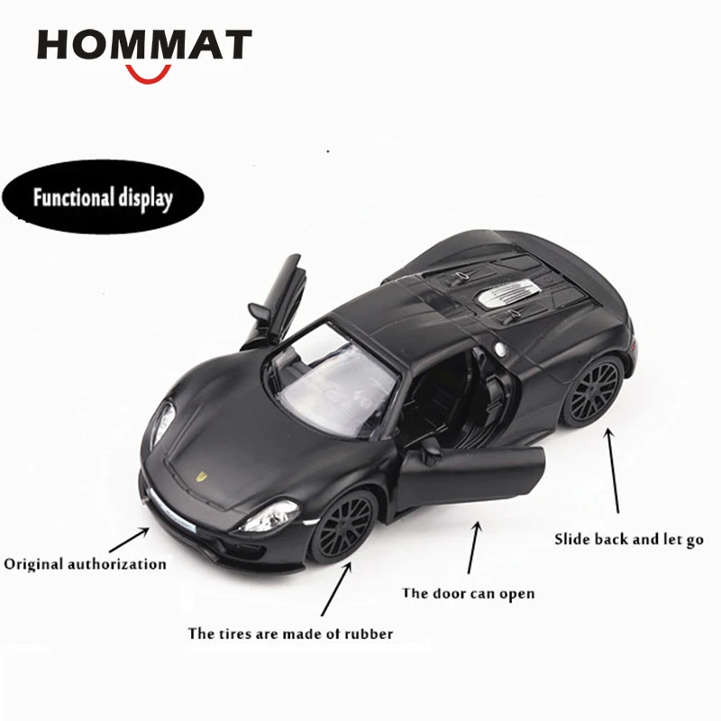 Модель HOMMAT масштаб 1:36 918 Спортивная модель автомобиля Spyder из сплава литой и