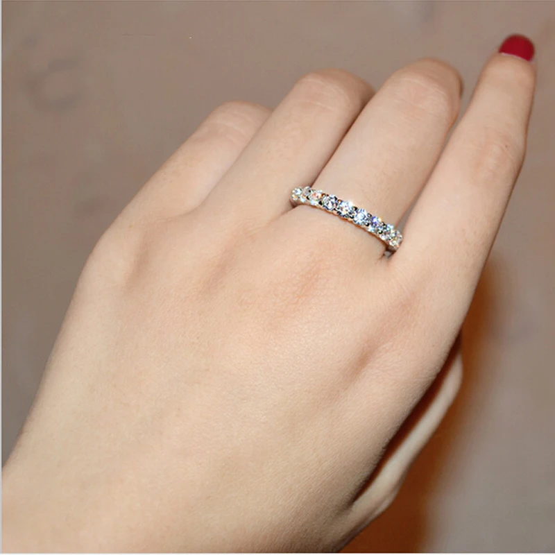 Женские круглые кольца серебристого цвета 2 шт. 3 мм стразы с имитацией белого