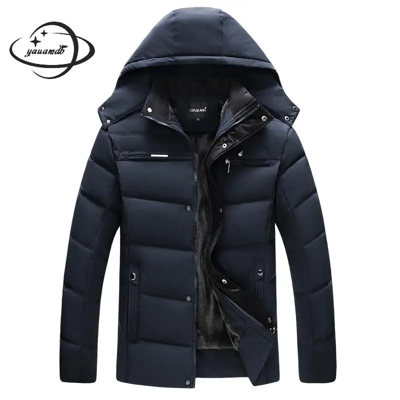 YAUAMDB мужские парки зимняя куртка XL 4XL Мужское пальто одежда с капюшоном