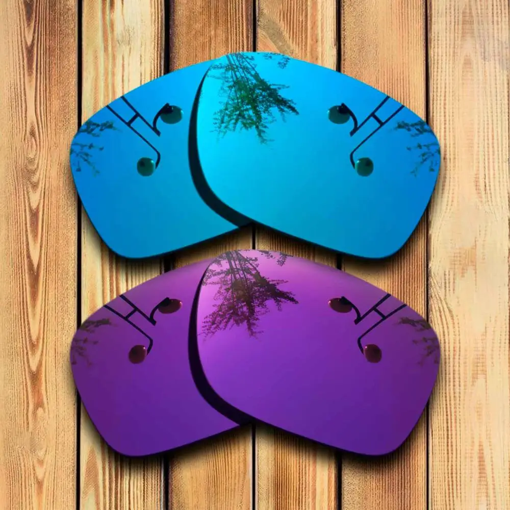Blue-Purple Mirrored 2 пары точно вырезанные поляризованные Сменные линзы для солнцезащитных очков Оукли Холбрук-много цветов - Цвет линз: Blue-Purple Mirrored