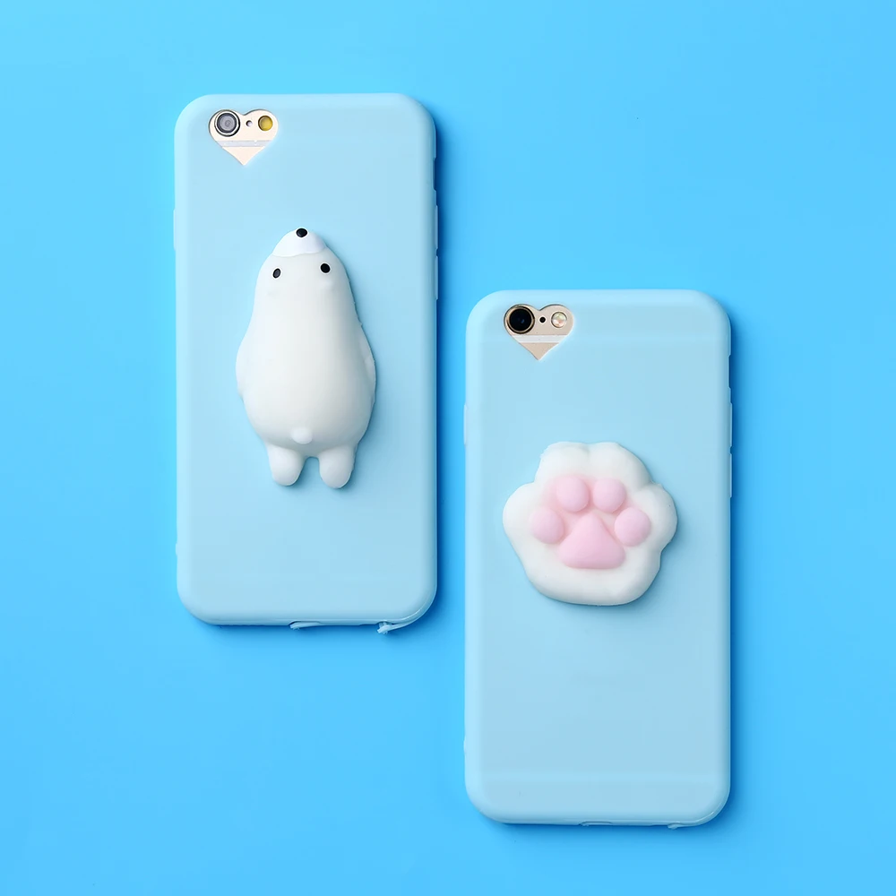 Lemonlan милый 3D котик уплотнение для iPhone 7 7Plus Мягкий Медведь телефон чехол для iPhone 6 6S Plus 5 5S SE Capa Fundas мультфильм мягкое покрытие