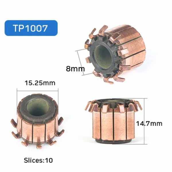 8x15.25x14.7mm TUNGFULL 15x6,35x10 мм 2 шт. медный стержень генератора коллектора двигателя микро-просверленные тонны коллектор для арматуры Реверсивный инструмент - Цвет: 8x15.25x14.7mm