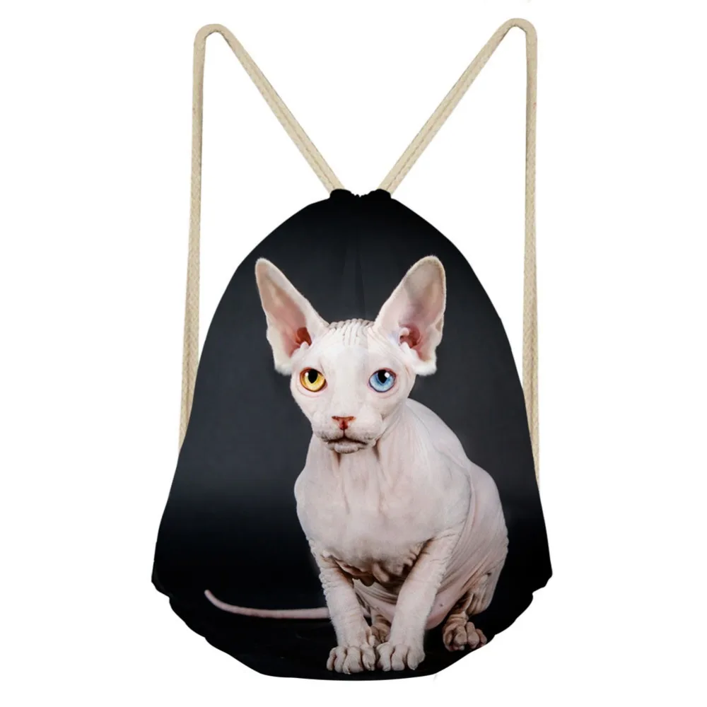 Женская сумка на шнурке Канадская безволосая с принтом сфинкса маленькая для