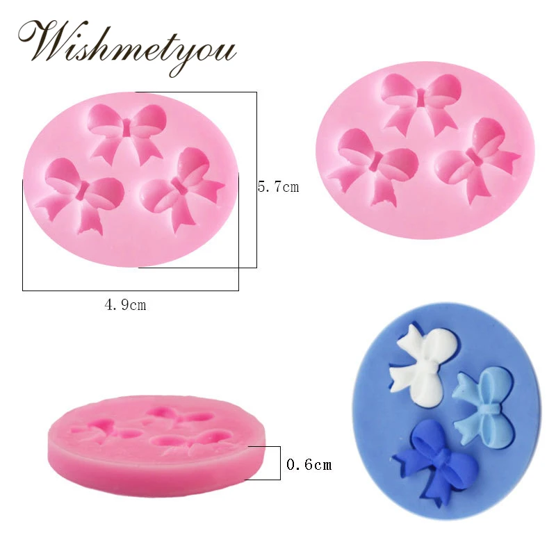 WISHMETYOU мини Bowknots цветы украшения торта инструменты Лук силиконовая мыльная форма