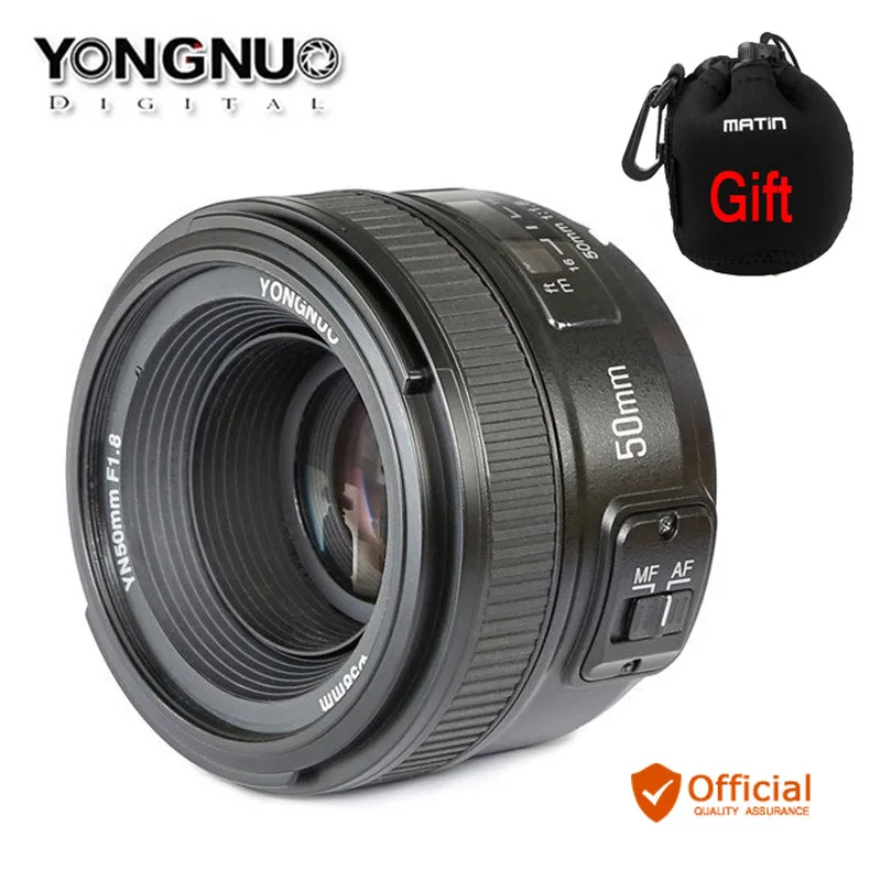 YONGNUO YN50mm F1.8 MF AF объектив YN50 диафрагма Автофокус для NIKON D7500 D7200 D5600 D5200 D750 D500 D5 D610 D90 DSLR