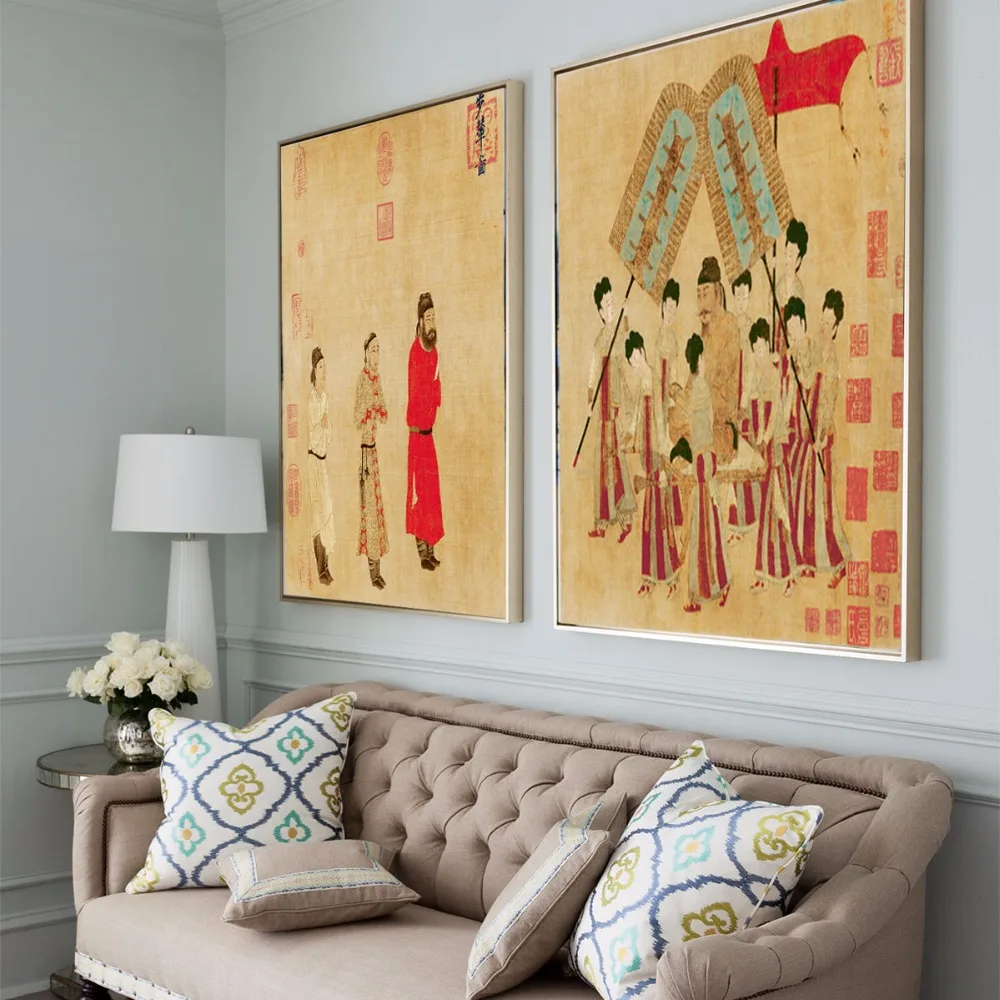 Традиционная китайская живопись Шедевр Репродукция холст печать искусство