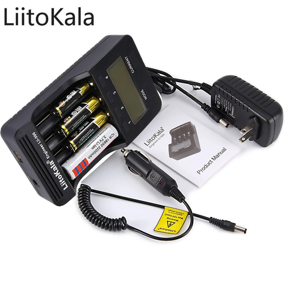 Оригинал Liitokala Lii 500 интеллектуальное 4 слота lcd литий ионное зарядное устройство +