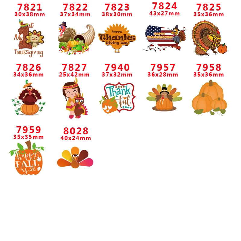 

Free shipping 30 pcs Thanks giving day character planar resin PR 7822