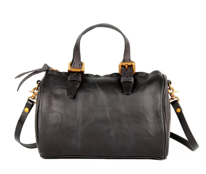 

Genuine leather cow skin women small solid handbag long chain shoulder bag