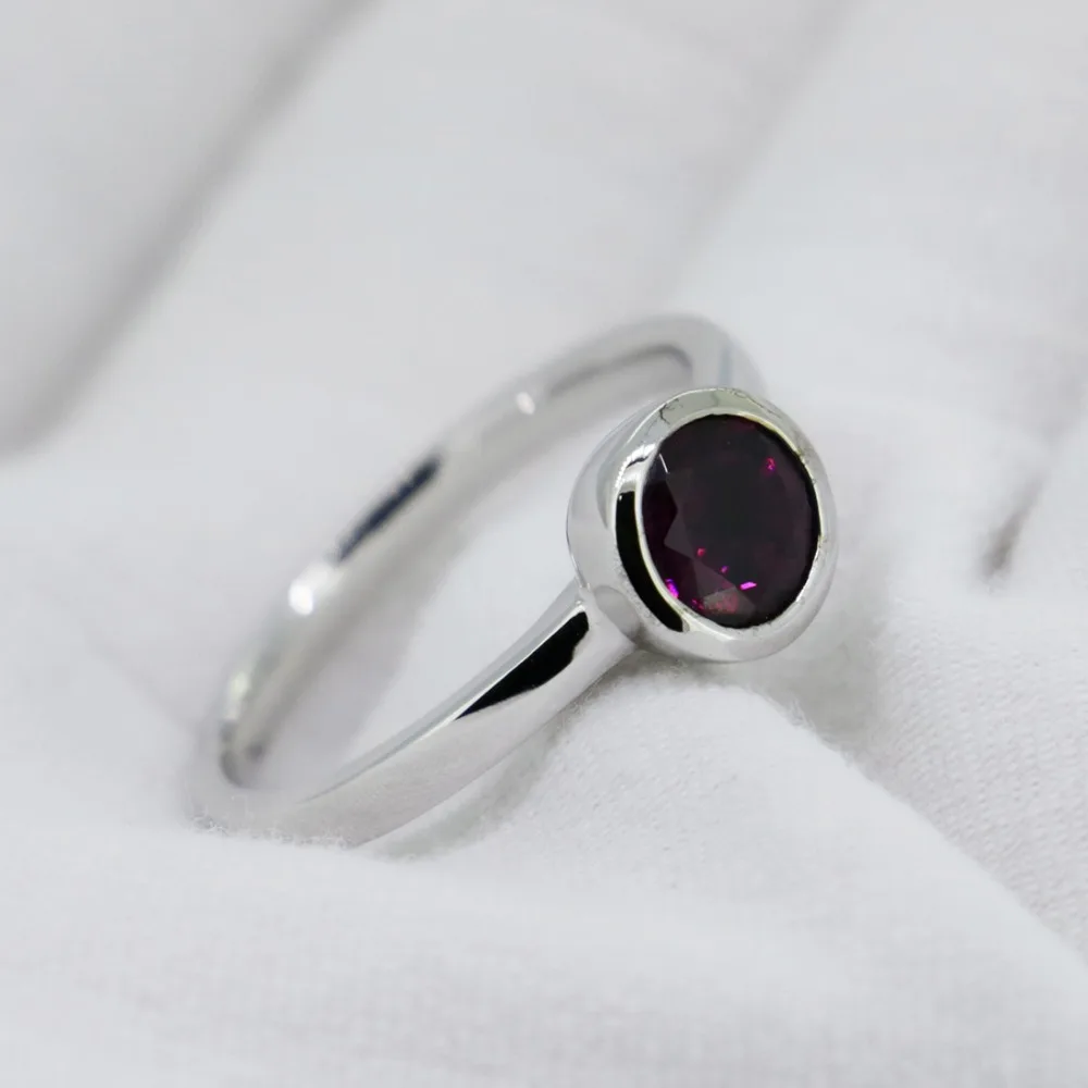 Wellmade Твердые 925 пробы серебро и уникальный естественного фиолетового цвета