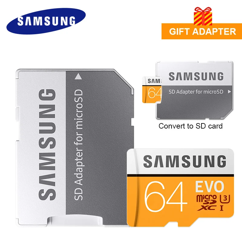 64 ГБ SAMSUNG Micro SD карта 128 ГБ 256 ГБ 64 ГБ 32 ГБ 512 ГБ 100 Мб карта памяти Microsd флэш TF карты Mini U1 U3 4K EVO для сотового телефона - Емкость: 64 ГБ