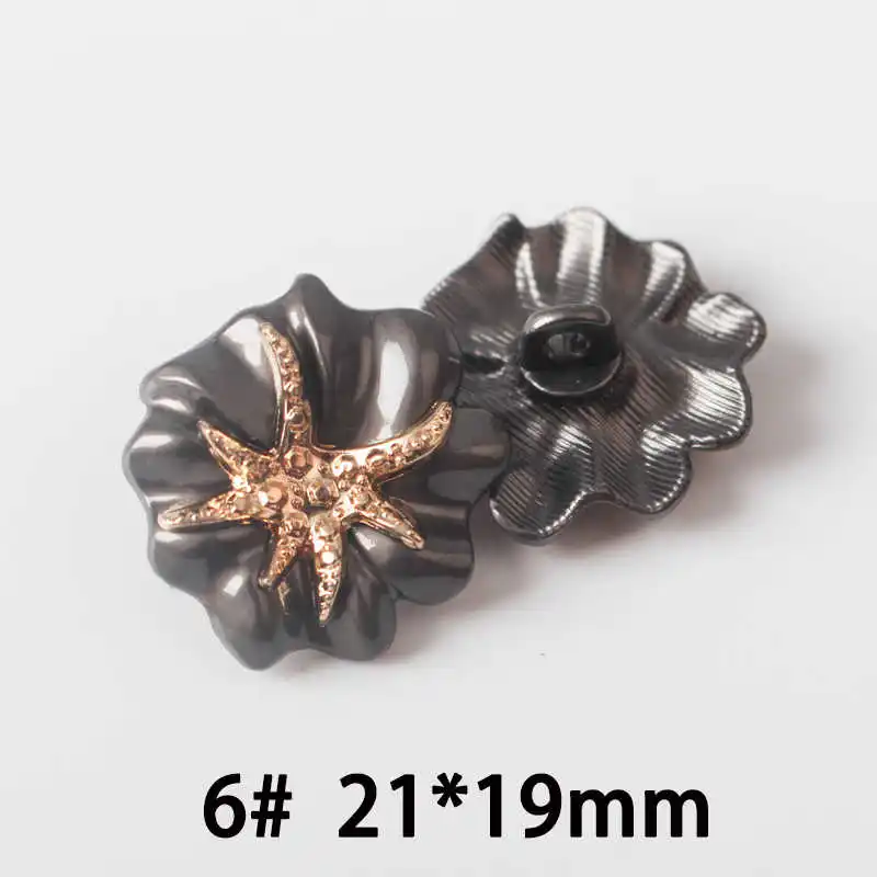 No6 21x19mm 10 шт., 17-25 мм британский стиль, всемирно известный классический бренд металлические пуговицы с бриллиантом, аксессуары для одежды DIY материалы q2 - Цвет: No6 21x19mm