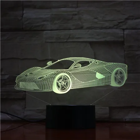 Крутая Автомобильная 3D лампа USB ночной светодиодный RGB светильник светящаяся