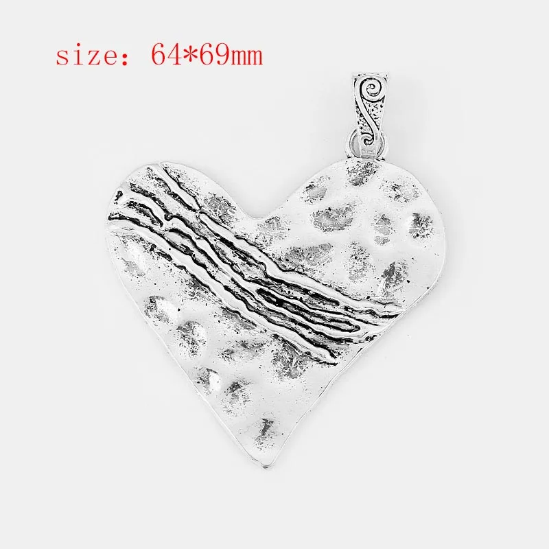 patch heart 2 шт антикварные серебряные амулеты большой цветок/Вихрь/рыба/Фея Ангел/Сердце/крыло/Морская звезда/Стрекоза/Черепаха/диск подвеска Ювелирное Украшение - Окраска металла: patch heart