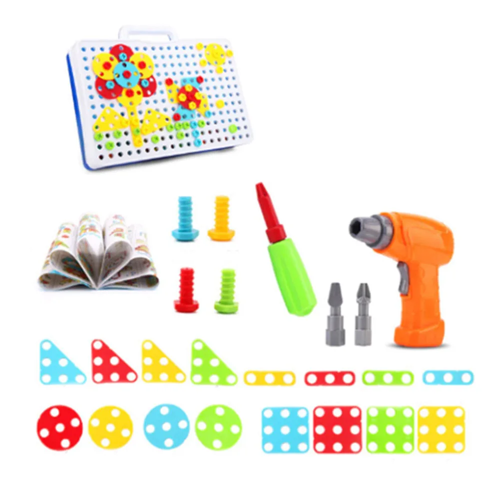 151PCS Электрическая отвертка DIY обучающие игрушки дрель игра строительный конструктор для детей Дети XB 66 - Цвет: 151PCS