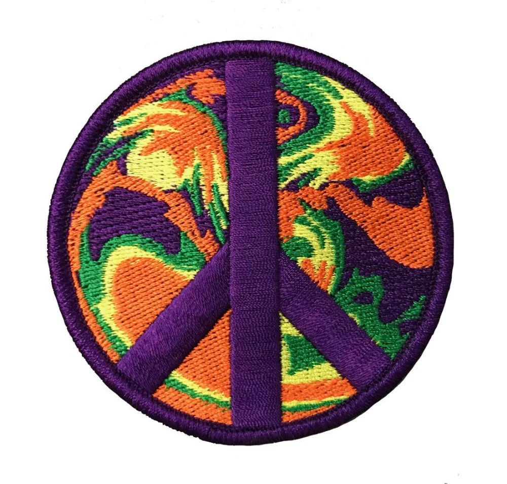 Вышитые нашивки на заказ знак мира утюжок пластылке лето любви добро пожаловать