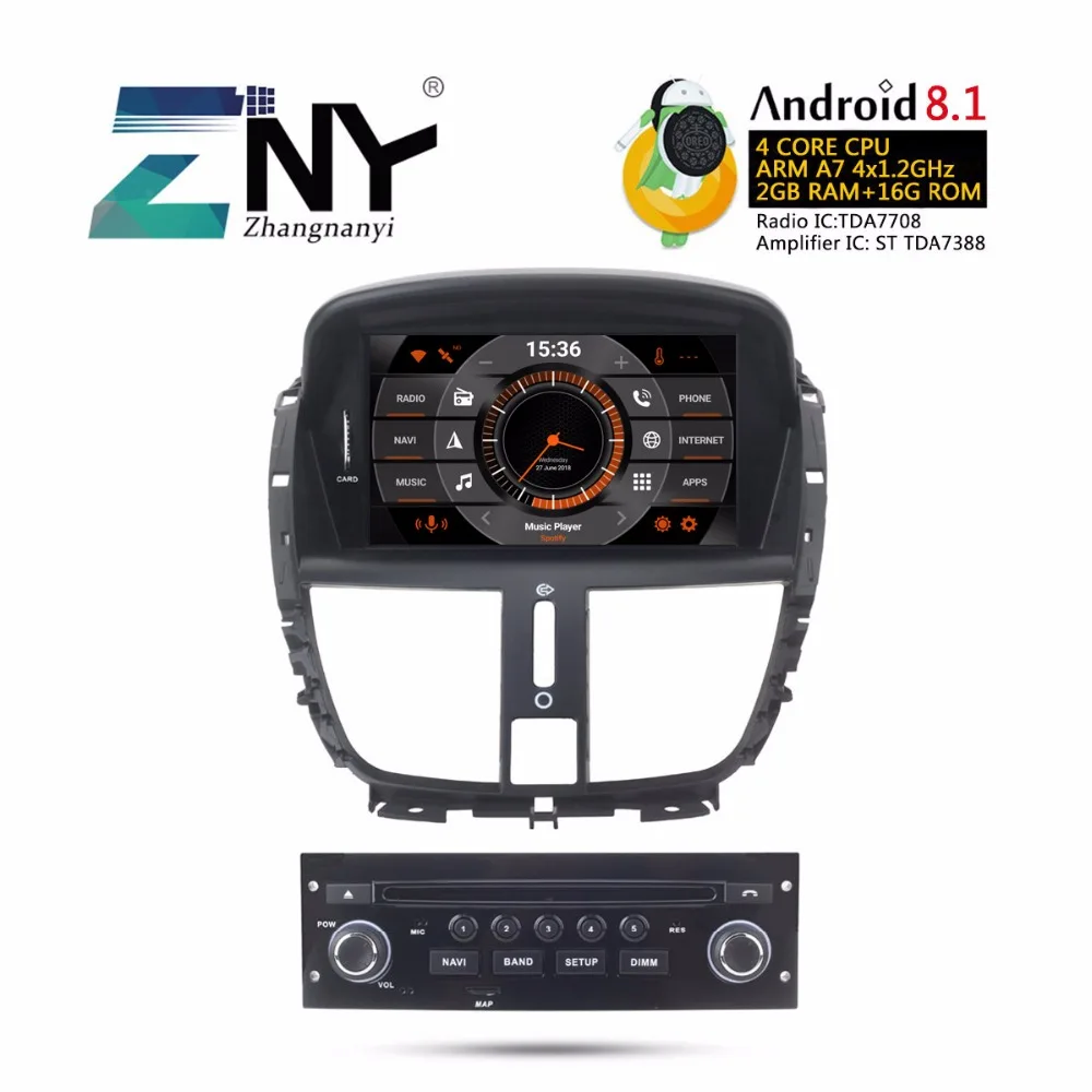 7 &quotAndroid 8 1 автомобильный Стерео Авторадио для peugeot 207 gps навигация FM RDS Wi-Fi BT