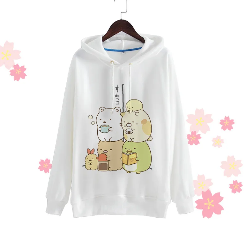Harajuku повседневные Kawaii мультфильм женские толстовки Япония Корея милый аниме