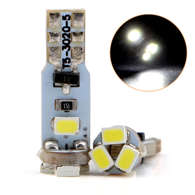 10 шт. Автомобильные светодиодные лампы T5 W1.2W 5 3020 SMD 70 74|Сигнальная лампа| |