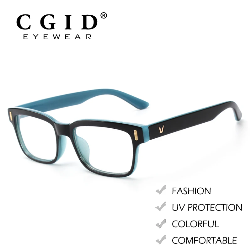 CGID модный стиль рогатая оправа прямоугольная Толстая с защитой от ультрафиолета
