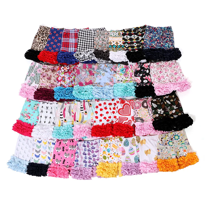 Шорты для девочек с оборками 6 см летние шорты маленьких в полоску детская одежда