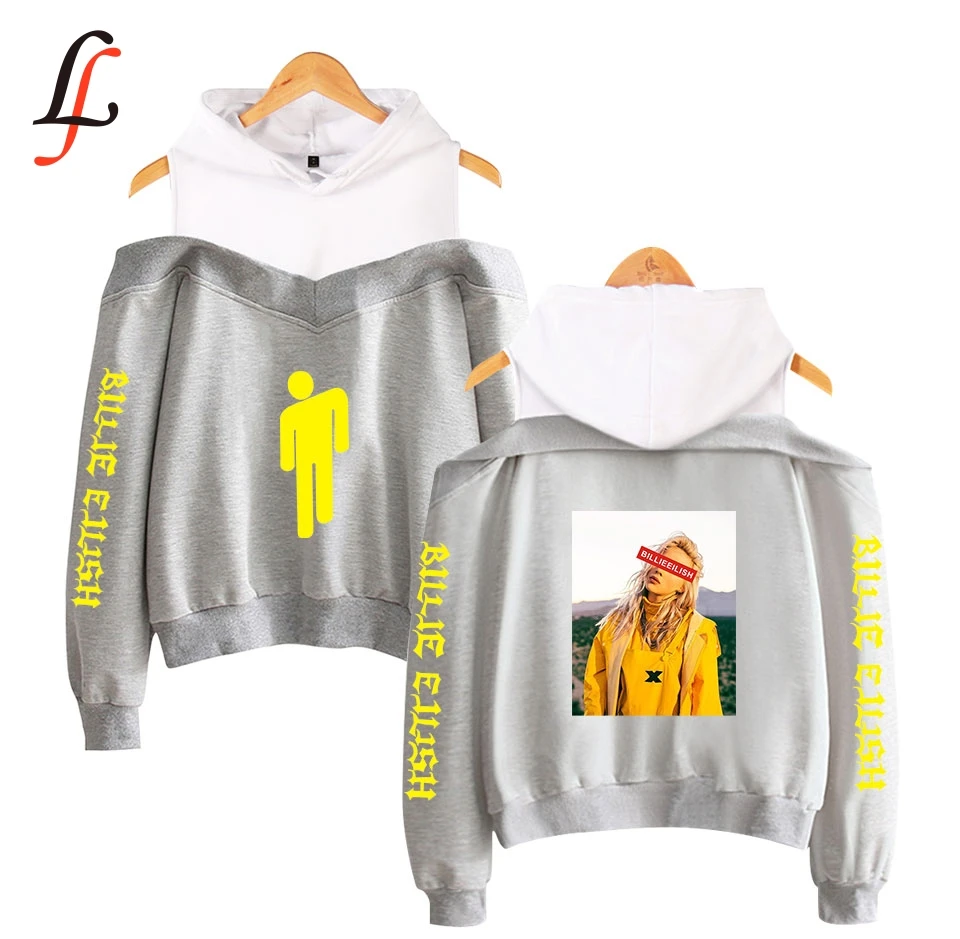 Billieeilish, женские сексуальные толстовки с капюшоном на плече, Толстовка на лямках, толстовка Billie eilish, Kpop, топы, Повседневная Уличная одежда, спортивный костюм