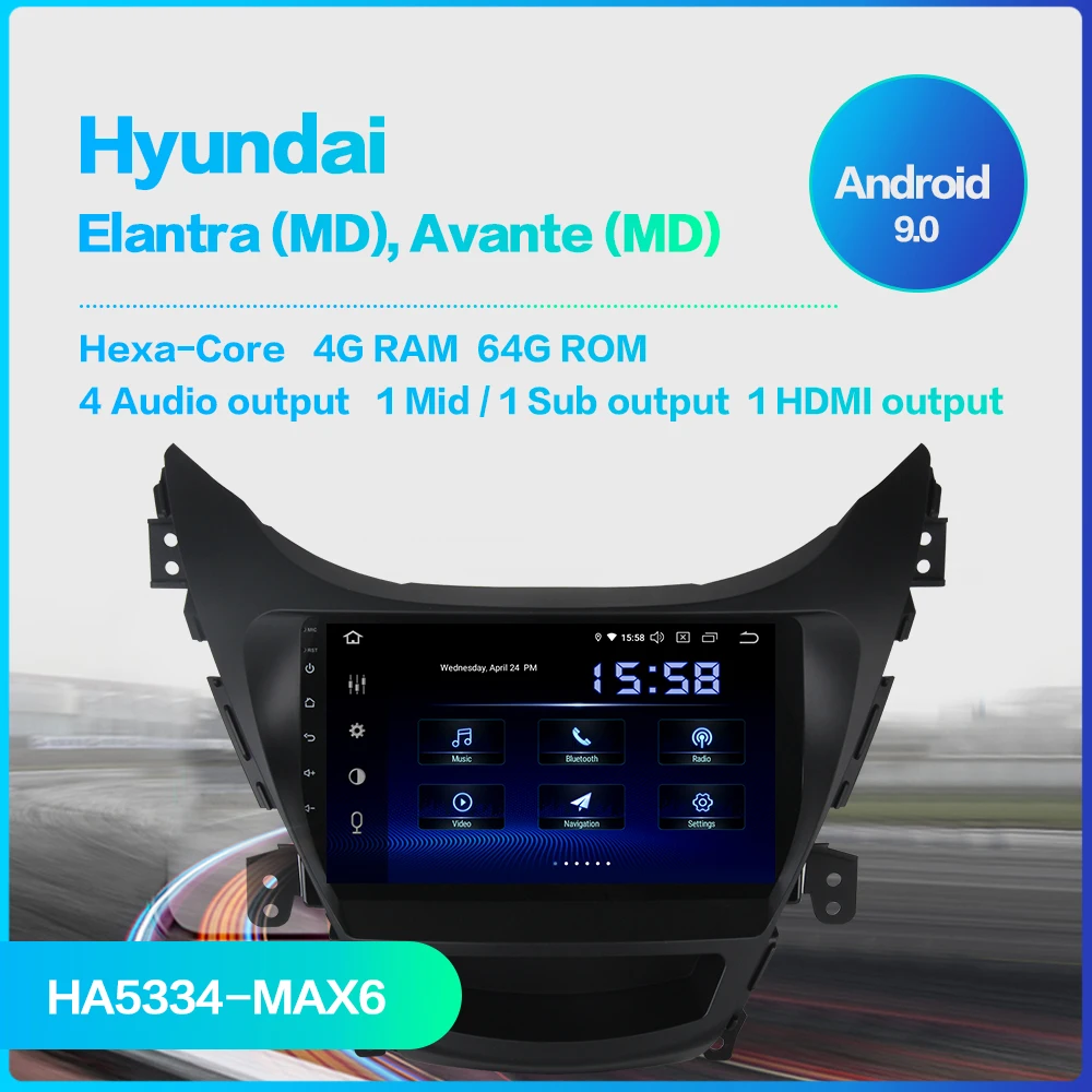 Dasaita автомобильное радио Android 9 0 для Hyundai Elantra мультимедиа 2016 2017 USB 64 ГБ ROM