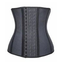 woman modeling strap slimming corset latex waist trainer corset hollow out tummy control belt body shaper colombian girdle woman