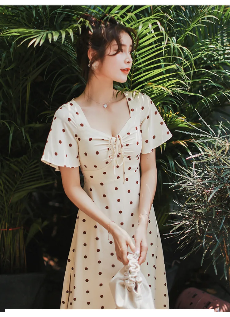 Женское винтажное платье в горошек 2018|Женские платья| |