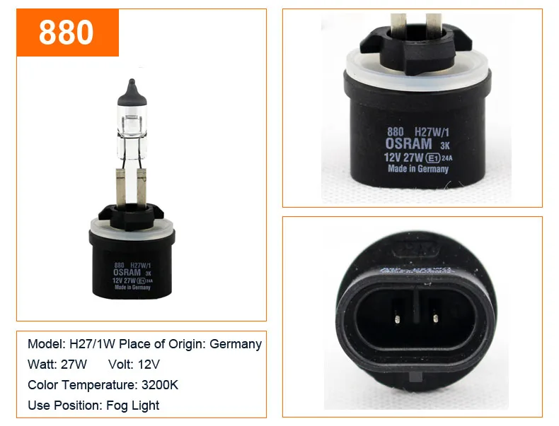 Лампа Ксеноновая OSRAM H1 H3 H4 H7 H8 H9 H11 H13 H15 H16 9005 9006 9007 9008 880 881 H8B H9B H11B HB3 HB4 Автомобильные фары противотуманные лампы авто лампы, 1X
