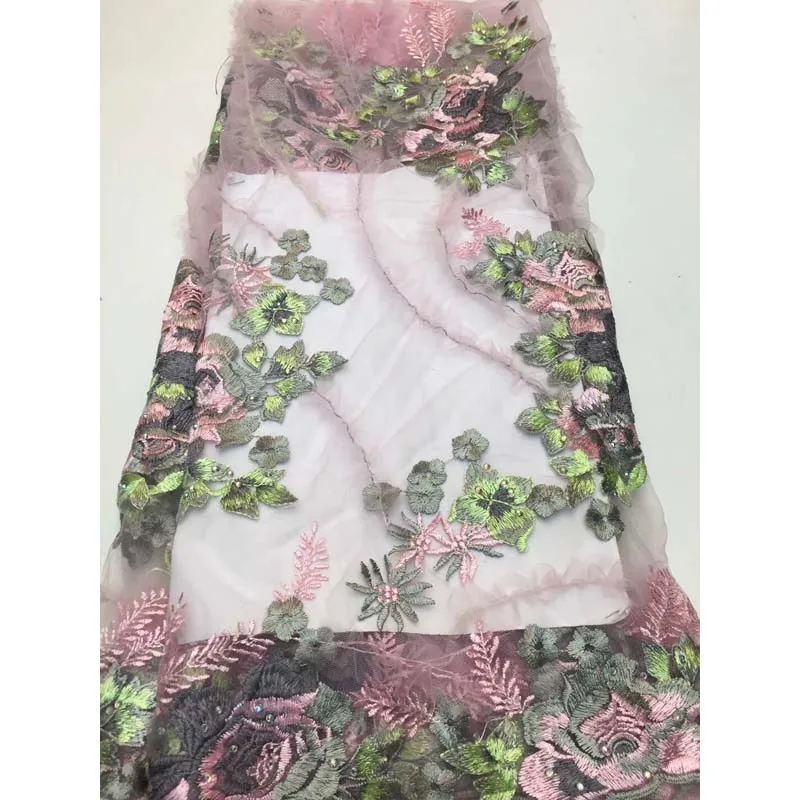 Кружевная африканская французская кружевная ткань с 3D цветком