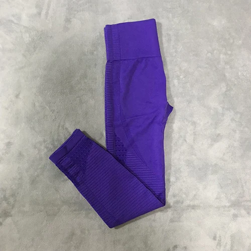 purple 8 цветов, высокая талия, энергетические Бесшовные Леггинсы для йоги, женские спортивные штаны для тренировок, бега, пуш-ап, леггинсы для фитнеса, спортзала, женские колготки - Цвет: purple