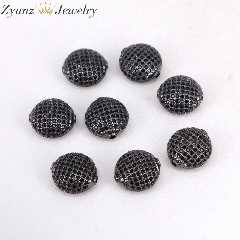 10 шт. ZYZ312-2569 DIY Ювелирные изделия бусины Высокое качество микро паве Черный CZ