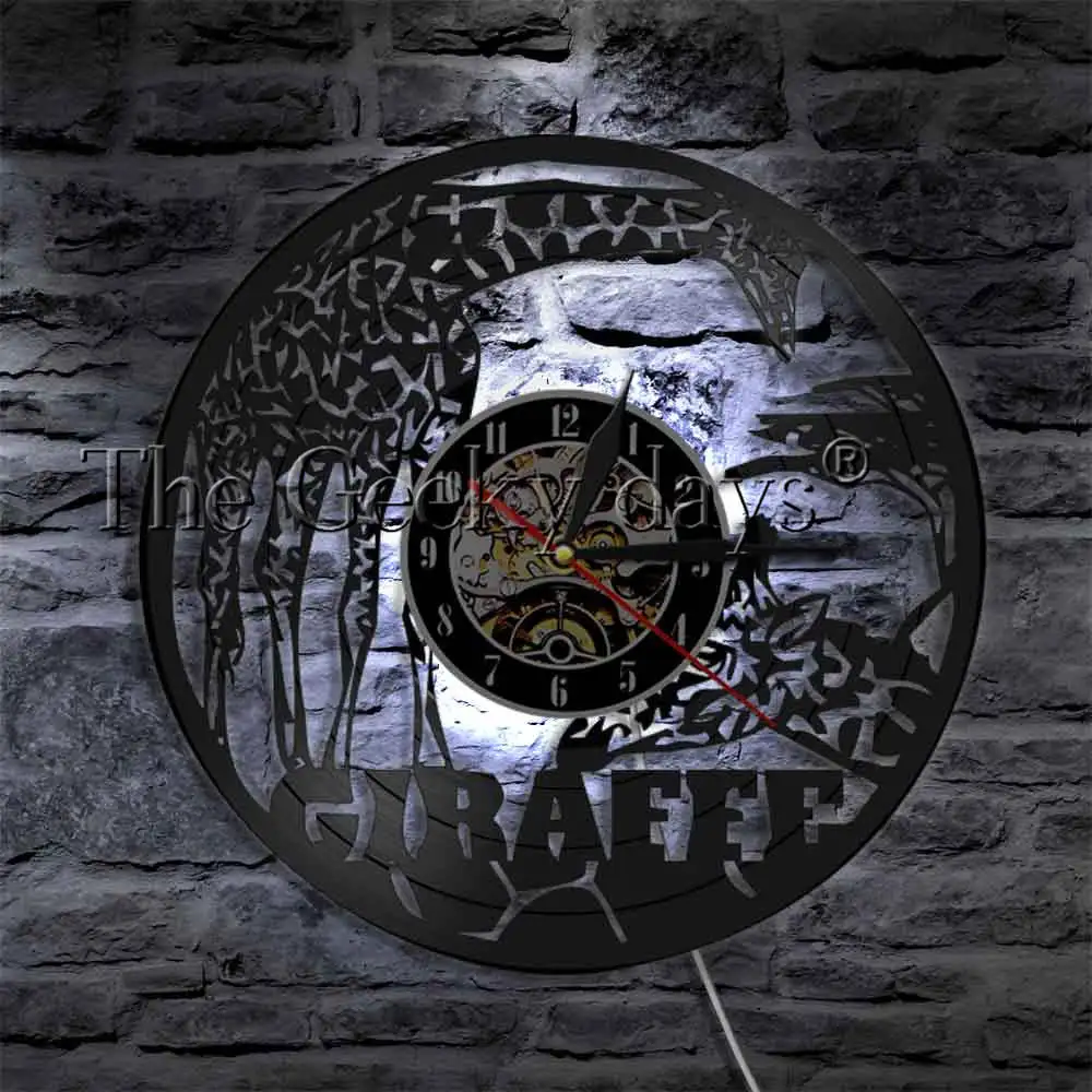 Жираф настенные художественные часы с животными сафари декор для стен в