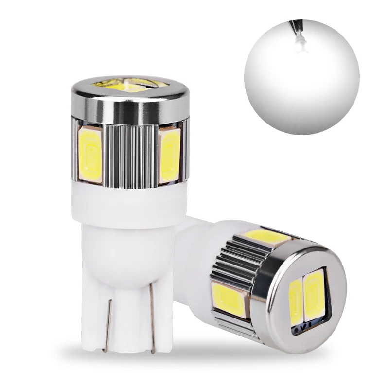 T10 W5W 194 501 5630 SMD 6 светодиодов 12 В автомобильная лампа для габаритных огней