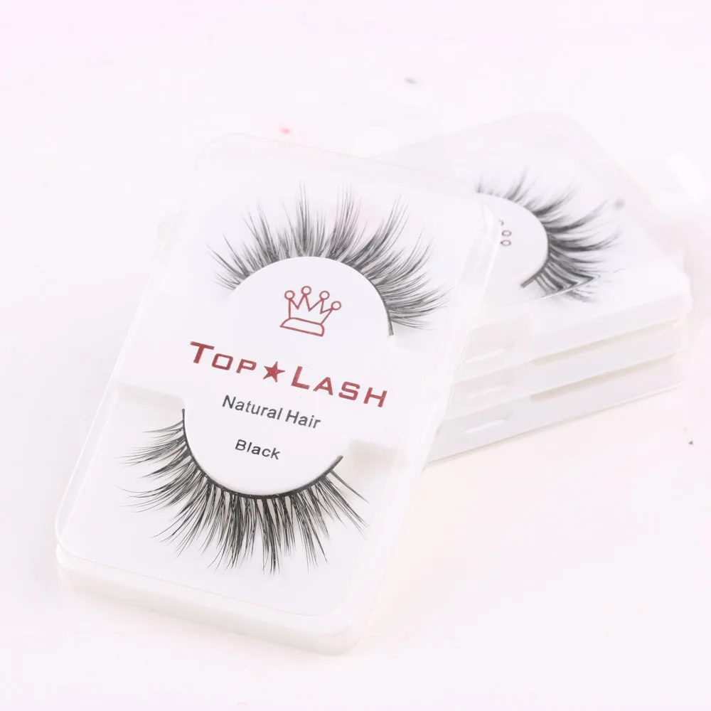 Накладные ресницы 1 пара черные 100% натуральные норковые для наращивания|eyelash