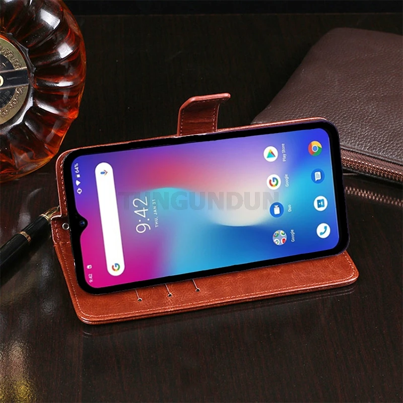 UMIDIGI Power Case Protection Stand Style PU Leather Flip Silicone Back Cover For UMIDIGI Power Mobile Phone Wallet Capa 6.3"