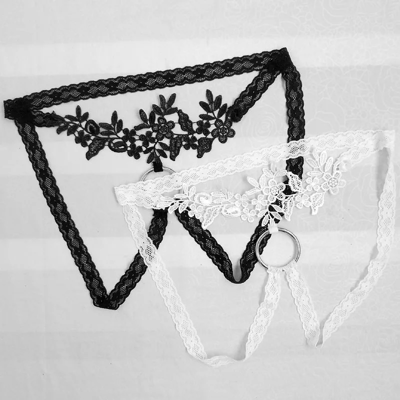 Сексуальные цветочные кружевные мужские низкие эластичные трусики с петушком