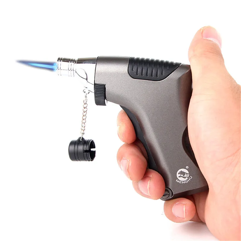 

2018 Butane Jet Lighter Cigar Torch Turbo Lighter Fire Windproof Spray Gun Metal 1300 C NO GAS Cigarette Accessories