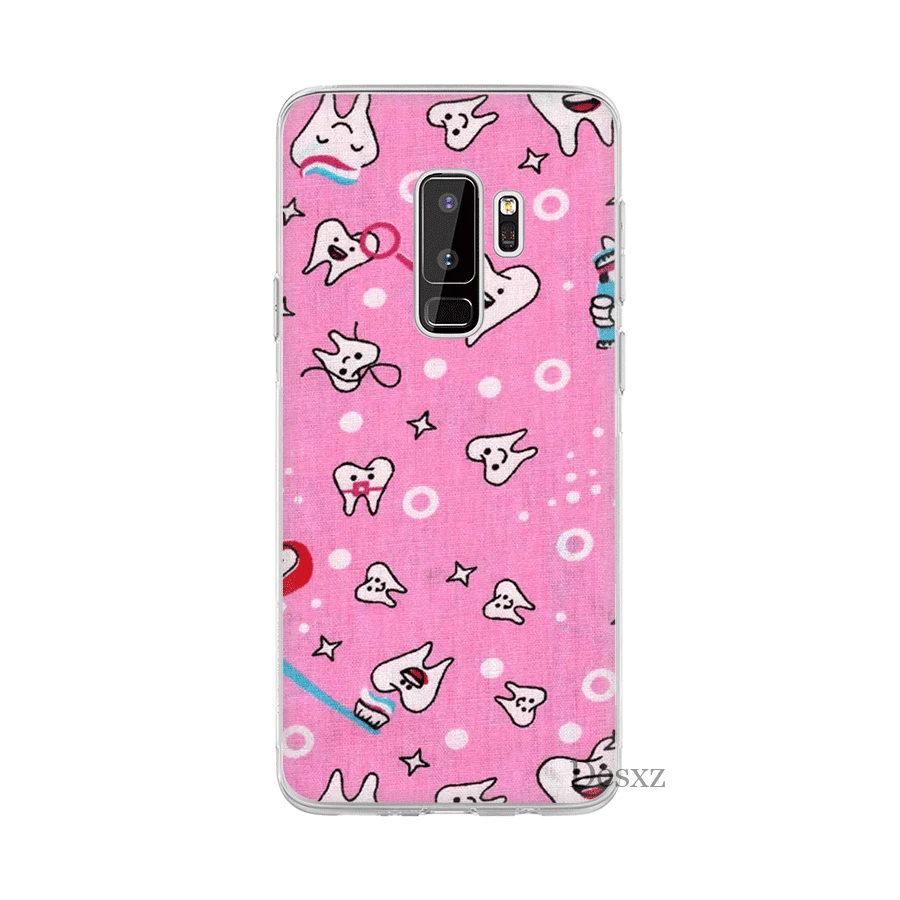 Чехол с милыми зубами для Samsung S3 S4 S5 S6 S7 Edge S8 S9 S10 Plus S10e Note 8 9 Жесткий