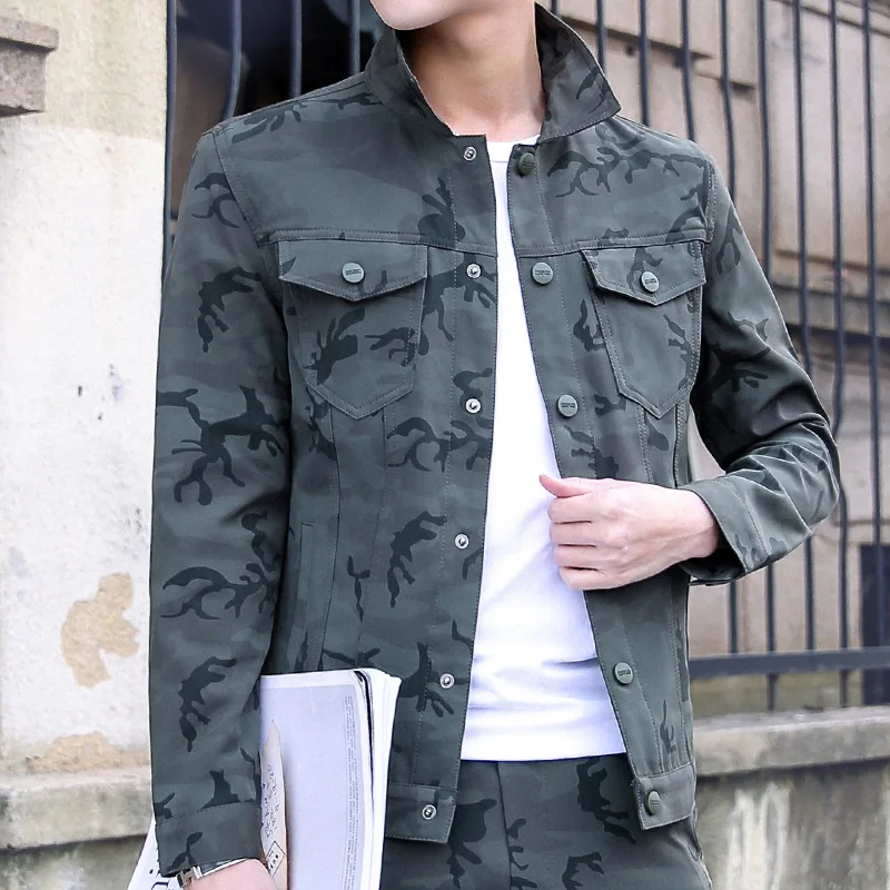 Новинка 2018 куртка Мужская Повседневная приталенная армейская в стиле милитари