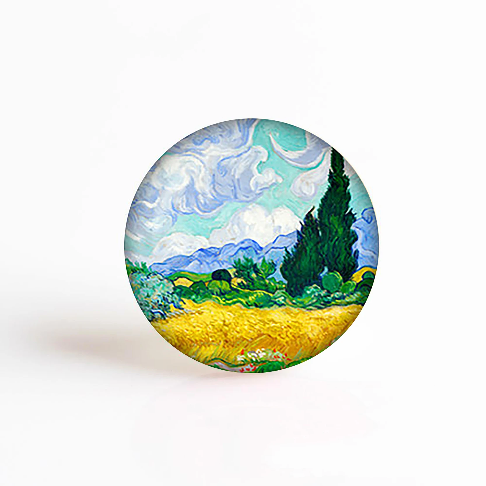 as show 5 шт./компл. Ван Гог Звездная ночь Подсолнухи Картина маслом Круглый 25 мм Стекло кабошон, ручная работа, для изготовления украшений кулон браслет ювелирных изделий - Цвет: as show