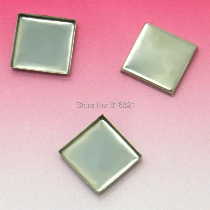 Квадратная Безель из нержавеющей стали 9 8 мм основа для кабошона заготовки