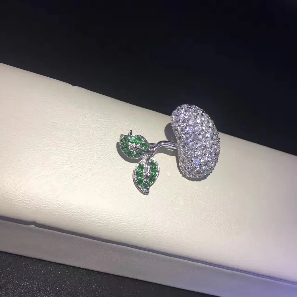 Маленькая брошь яблоко из серебра 925 пробы блестящая Брошь для женщин и девушек