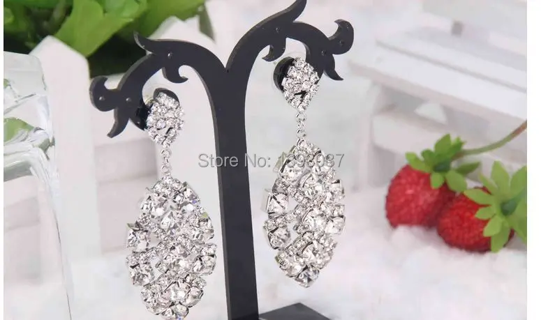 Fashion Brand Earrings 2014 New Women Ladies Drop Rhinestone Style Crystal Jewelry Wholesale | Украшения и аксессуары
