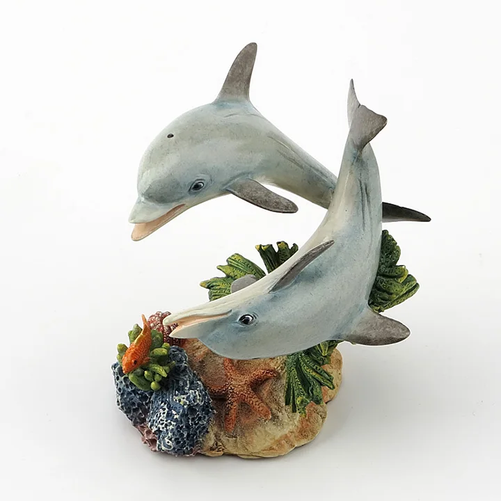 Гравировка вручную искусство британского дизайна два молодых дельфина