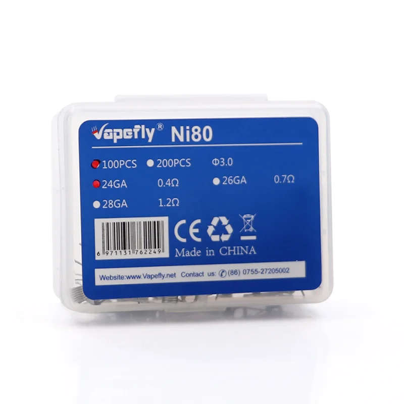Оригинальный провод Ni80 Vapefly 24GA подходит для электронной сигареты RDA RTA RDTA
